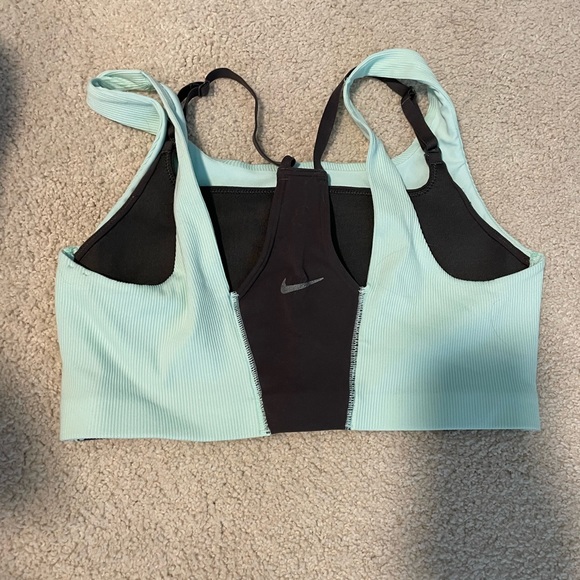 Nike Yoga Indy Infinalon Sports Bra Mint Green Dark Gray - Picture 5 of 6